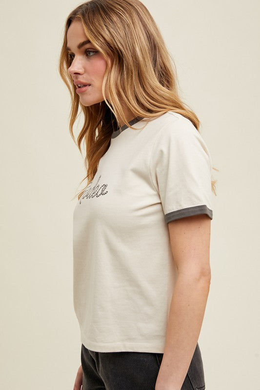 Rodeo Contrast Knit Top-Shirts & Tops-Wishlist-Ecru/Charcoal-Small-Inspired Wings Fashion