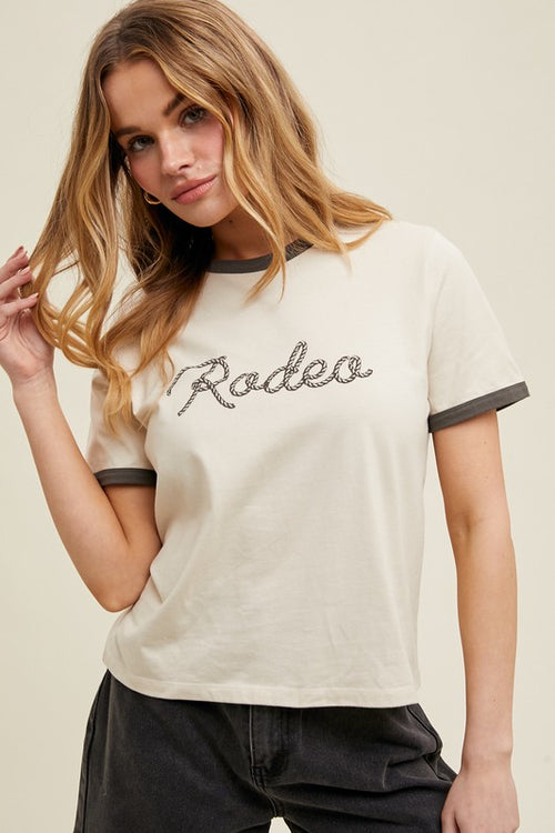 Rodeo Contrast Knit Top-Shirts & Tops-Wishlist-Ecru/Charcoal-Small-Inspired Wings Fashion