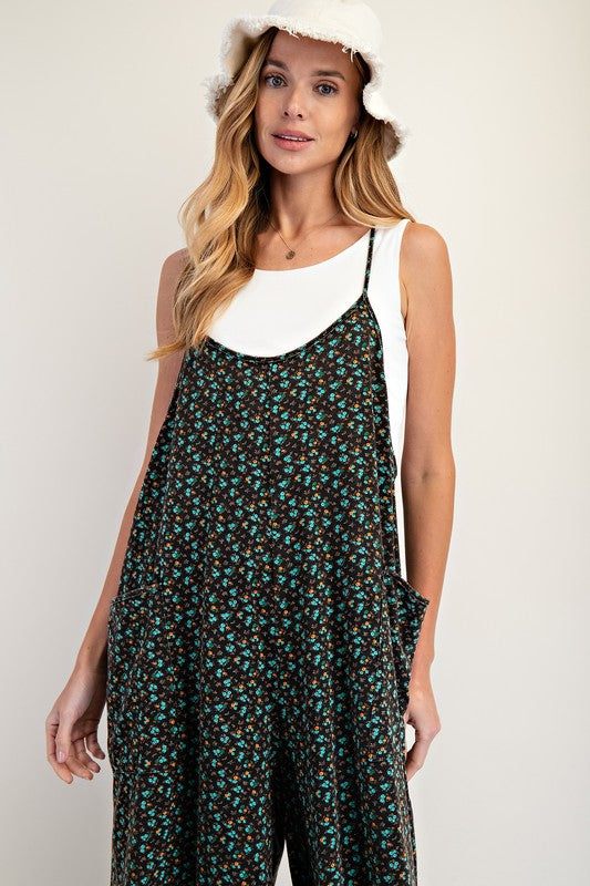 Ditsy Floral Jumpsuit-Jumpsuit-Easel-Eggplant-Small-Inspired Wings Fashion