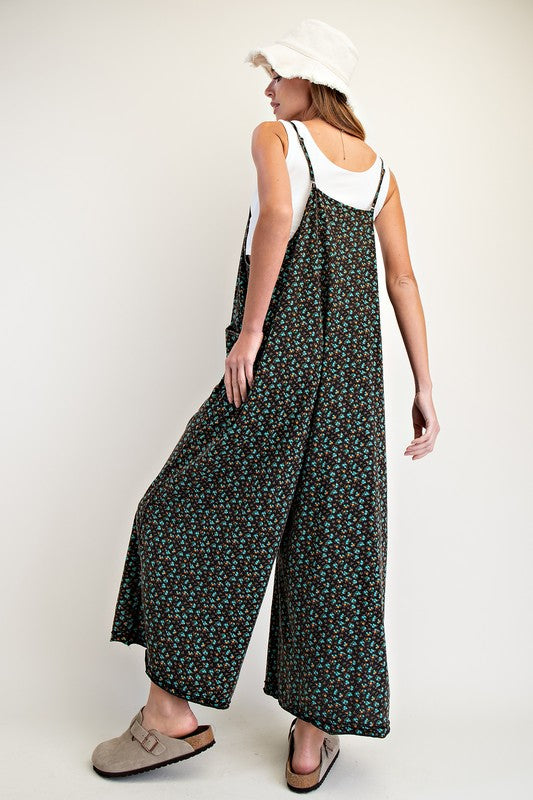 Ditsy Floral Jumpsuit-Jumpsuit-Easel-Eggplant-Small-Inspired Wings Fashion