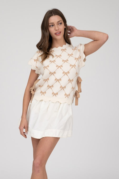 Bows & Bows Top-Top-Blu Pepper-Khaki-Small-Inspired Wings Fashion