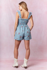 Boots and Horseshoes Romper-Romper-Peach Love California-LT Denim-Small-Inspired Wings Fashion