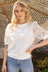 Ruffle Band Lace Top-Shirts & Tops-VOY-Ivory-Small-Inspired Wings Fashion