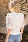 Ruffle Band Lace Top-Shirts & Tops-VOY-Ivory-Small-Inspired Wings Fashion