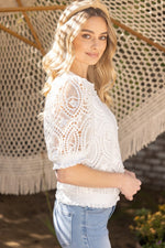 Ruffle Band Lace Top-Shirts & Tops-VOY-Ivory-Small-Inspired Wings Fashion