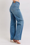 HW Front Star Wide Leg Jeans-Jeans-Judy Blue-Denim-0(24)-Inspired Wings Fashion