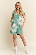 Lace Flower Patch Romper-Romper-J Her-Dusty Cyan-Small-Inspired Wings Fashion