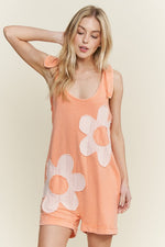 Lace Flower Patch Romper-Romper-J Her-Papaya-Small-Inspired Wings Fashion