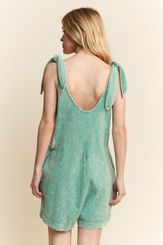 Lace Flower Patch Romper-Romper-J Her-Dusty Cyan-Small-Inspired Wings Fashion