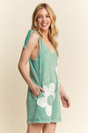 Lace Flower Patch Romper-Romper-J Her-Dusty Cyan-Small-Inspired Wings Fashion
