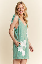 Lace Flower Patch Romper-Romper-J Her-Dusty Cyan-Small-Inspired Wings Fashion