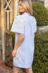 Floral Eyelet Striped Dress-Dress-VOY-Baby Blue-Small-Inspired Wings Fashion