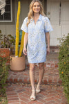 Floral Eyelet Striped Dress-Dress-VOY-Baby Blue-Small-Inspired Wings Fashion
