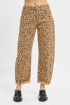 Barrel Cuffed Leopard Pants-Pants-Risen Jeans-Camel-1-Inspired Wings Fashion