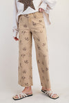 Western Print Twill Pants-Pants-Easel-Khaki-Small-Inspired Wings Fashion