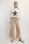 Western Print Twill Pants-Pants-Easel-Khaki-Small-Inspired Wings Fashion