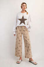 Western Print Twill Pants-Pants-Easel-Khaki-Small-Inspired Wings Fashion