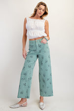 Western Print Twill Pants-Pants-Easel-Khaki-Small-Inspired Wings Fashion
