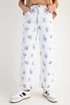 Western Print Twill Pants-Pants-Easel-White-Small-Inspired Wings Fashion