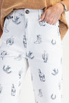 Western Print Twill Pants-Pants-Easel-Khaki-Small-Inspired Wings Fashion