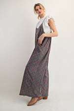 Ditsy Floral Jumpsuit-Jumpsuit-Easel-Eggplant-Small-Inspired Wings Fashion