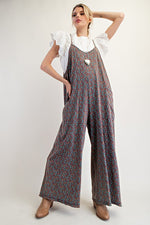 Ditsy Floral Jumpsuit-Jumpsuit-Easel-Eggplant-Small-Inspired Wings Fashion