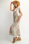 Flower Patch Overalls-Overalls-Easel-Khaki-Small-Inspired Wings Fashion