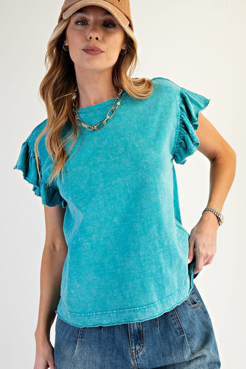 Wing Sleeve Knit Top-Shirts & Tops-Easel-Arctic Sea-Small-Inspired Wings Fashion