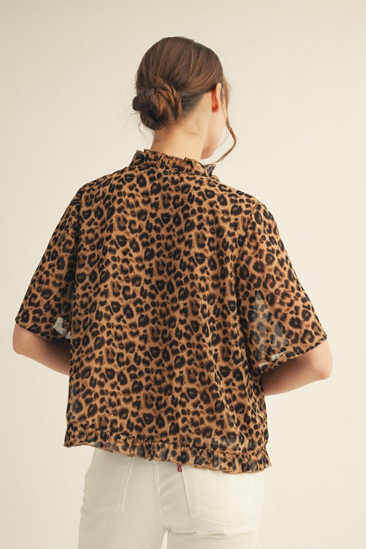 Front Tie Ruffle Top-Shirts & Tops-Jodifl-Animal-Small-Inspired Wings Fashion