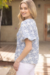 Floral Textured Top-Shirts & Tops-VOY-Peach-Small-Inspired Wings Fashion