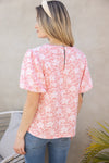 Floral Textured Top-Shirts & Tops-VOY-Peach-Small-Inspired Wings Fashion