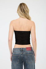 Strapless Crochet Top-Top-Blu Pepper-Black-Small-Inspired Wings Fashion