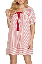Mini Bow Dress-Dress-She+Sky-Red-Small-Inspired Wings Fashion