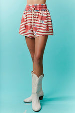 Star Patch Shorts-Shorts-Fantastic Fawn-Red-Small-Inspired Wings Fashion