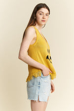 Smiley Fringe Tank Top-Shirts & Tops-Jade by Jane-Yellow-Small-Inspired Wings Fashion