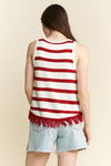 USA Fringe Tank Top-Shirts & Tops-Jade by Jane-Cream-Small-Inspired Wings Fashion