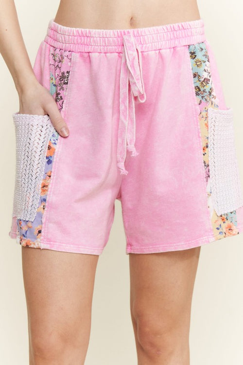 Boho Flower Print Shorts-Shorts-J Her-Bubble Gum-Small-Inspired Wings Fashion