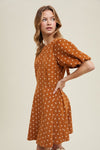 Floral Corduroy Dress-Dress-Wishlist-Camel-Small-Inspired Wings Fashion