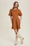 Floral Corduroy Dress-Dress-Wishlist-Camel-Small-Inspired Wings Fashion