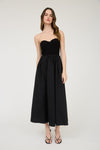 Strapless Front Twist Midi Dress-dress-Blu Pepper-Black-Small-Inspired Wings Fashion