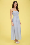 Lace Trim Stripe Dress-Dress-Blu Pepper-Navy-Small-Inspired Wings Fashion