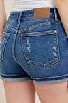 Mid Rise Dad Shorts-Shorts-Judy Blue-DK-Small-Inspired Wings Fashion