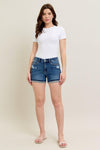 Mid Rise Dad Shorts-Shorts-Judy Blue-DK-Small-Inspired Wings Fashion