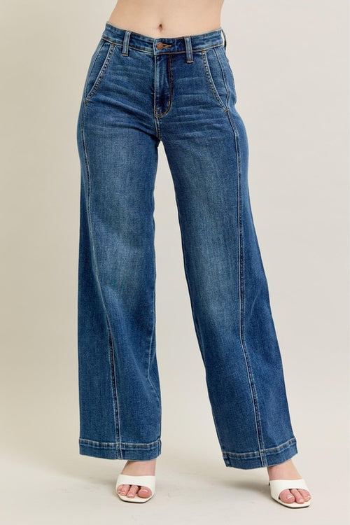 HW Wide Leg Trousers-Jeans-Judy Blue-Denim-0(24)-Inspired Wings Fashion