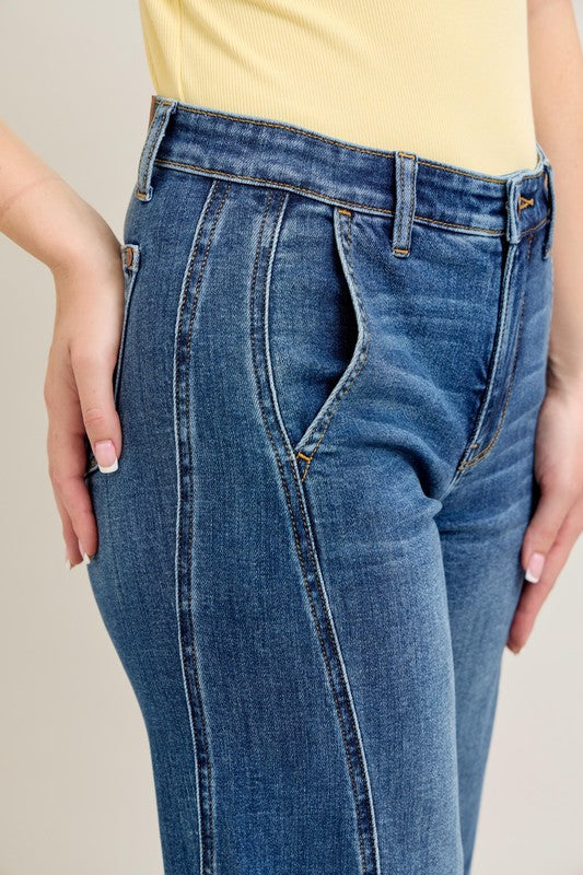 HW Wide Leg Trousers-Jeans-Judy Blue-Denim-0(24)-Inspired Wings Fashion