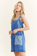 Stripe Pocket Romper-Romper-J Her-Cobalt-Small-Inspired Wings Fashion