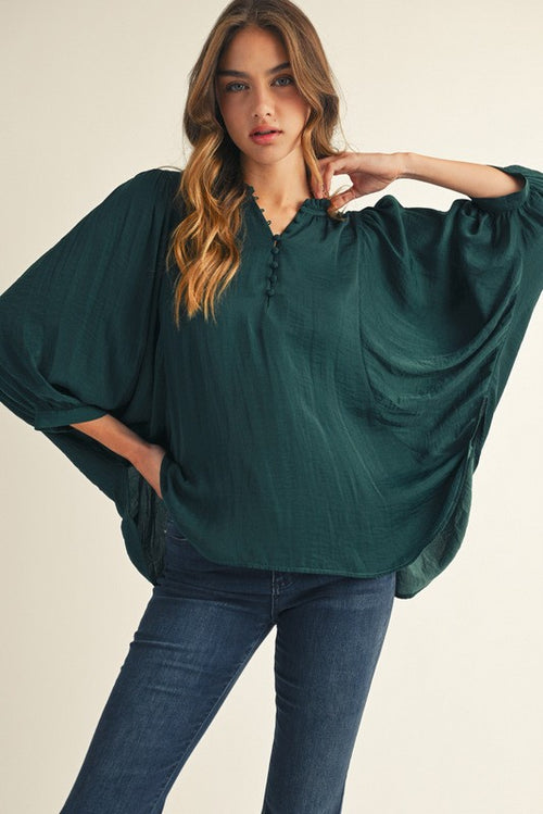 Long Dolman Sleeve Top-Shirts & Tops-Jodifl-Hunter Green-Small-Inspired Wings Fashion