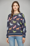 Colorful Horse Sweater-sweater-Fate by LFD-Navy-Small-Inspired Wings Fashion