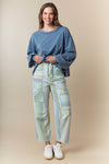 Pin Stripe Barrel Jeans-Jeans-Fantastic Fawn-Jade/Purple-Small-Inspired Wings Fashion