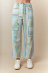 Pin Stripe Barrel Jeans-Jeans-Fantastic Fawn-Jade/Purple-Small-Inspired Wings Fashion
